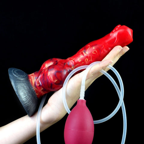 D406(0.7LBS丨8.3'') Fantasy  Ejaculation Dog Dildo Silicone Knot Dildo