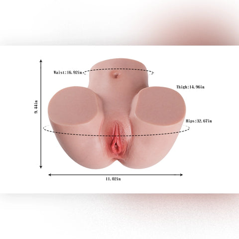 A308-(13lb) Soft Silicone Realistic Big Ass Sex Dolls Torso