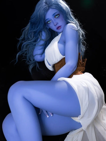 F1439-160cm(5f3)-39kg F Cup Chubby Alien Blue TPE Sex Doll | Aibei Doll