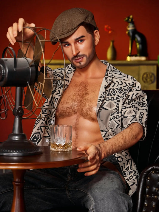 F237-170cm/5ft7-38kg George Femboy Retro Photographer Silicone Male Body Sex Doll |Irontech Doll