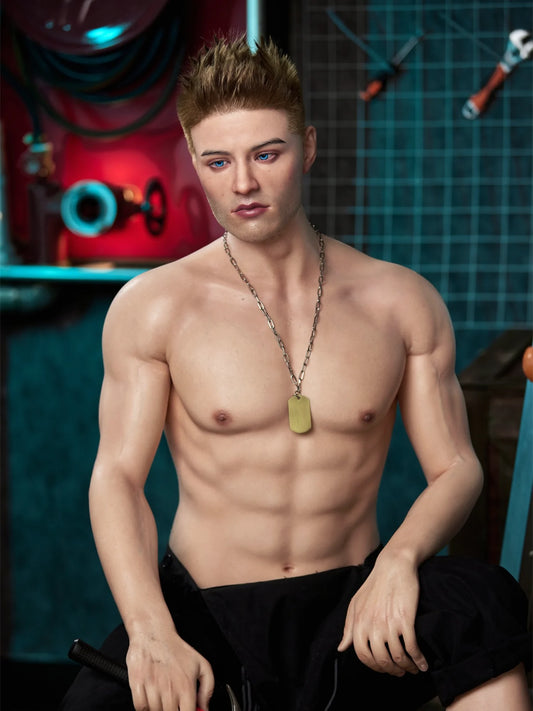 F233 -176cm/ 5ft9-40kg Premium Sexy Renovation Worker Silicone Male Sex Doll -Irontech Doll