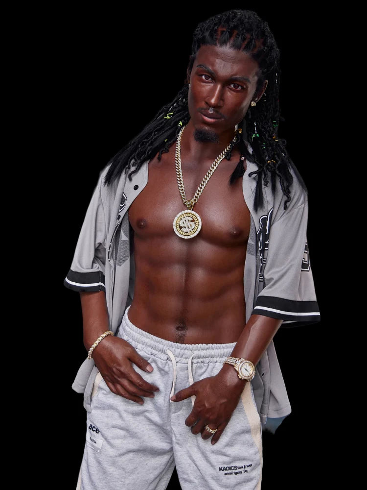 F118 -Fernando rapper đen búp bê tình dục nam silicone 170cm/5ft7 -Irontech Doll 