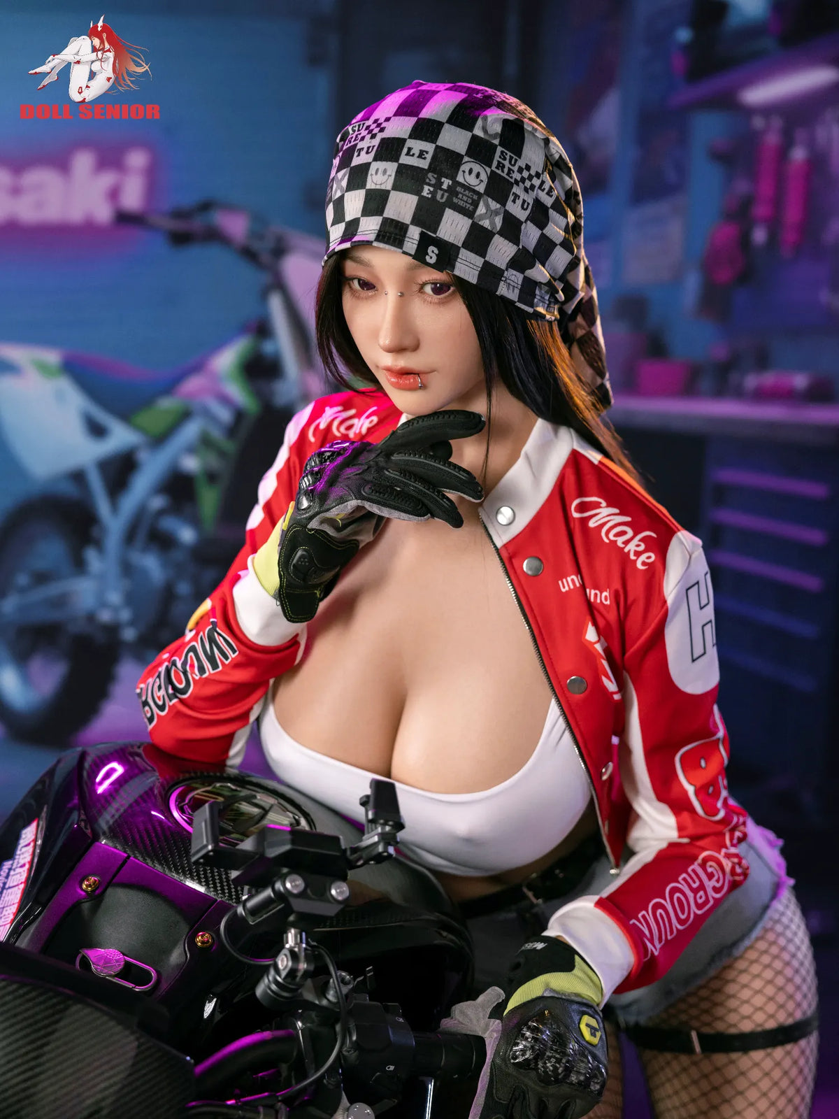 F5713- 170cm(5ft7)-43kg G Cup Silicone ROS Motorcycle Girl Asian Huge breast Sex Doll丨Doll senior