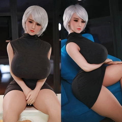 F1670-159cm(5f2)-52kg O Cup Chubby Silver Hair Realistic TPE Sex Doll | Aibei Doll