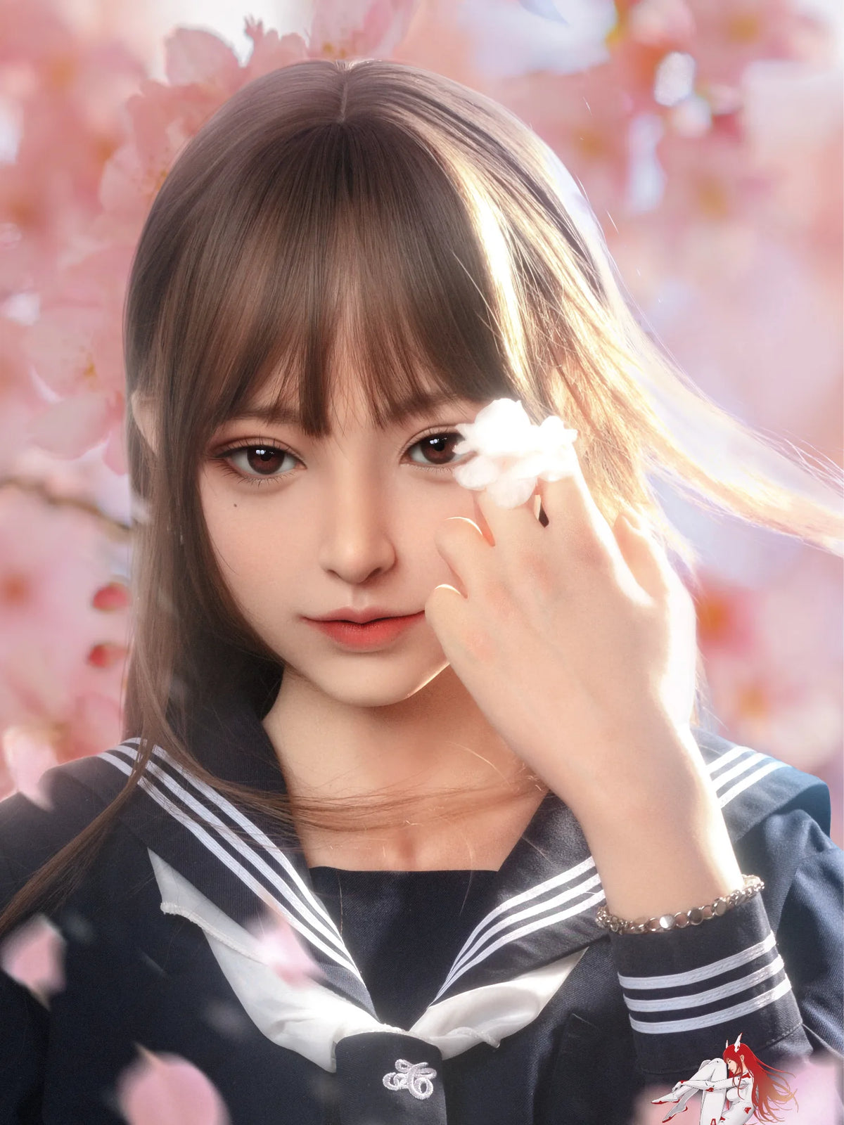 F4845- 163cm(5ft4)-35kg E Cup Silicone ROS Japanese School Style Sex Doll Fantasy Roleplay Ready丨Doll senior