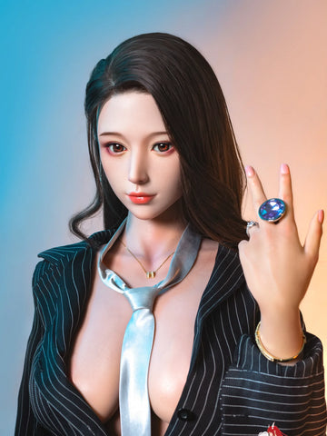 F4849- 168cm(5ft6)-36kg E Cup Silicone “Chic Executive” Japanese Sex Doll – Sexy Black-Haired Boss Lady with Triple Entry丨Doll senior