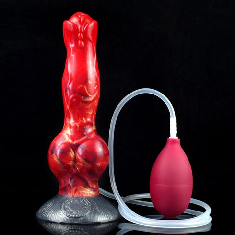 D406(0.7LBS丨8.3'') Fantasy  Ejaculation Dog Dildo Silicone Knot Dildo