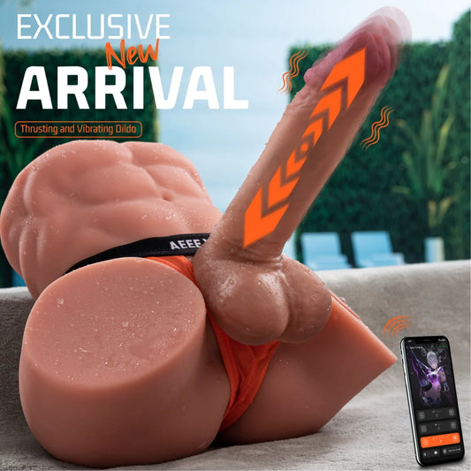 T664 - 15.43lbs TPR 9.4in Dildo Detachable Real Male AI Sex Doll Torso【IN Stock US】 | Xinse