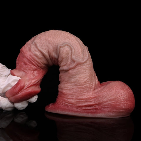 D416(0.8 LBS丨7.2'') Realistic Silicone Dildo with Veined Texture and Suction Cup Base