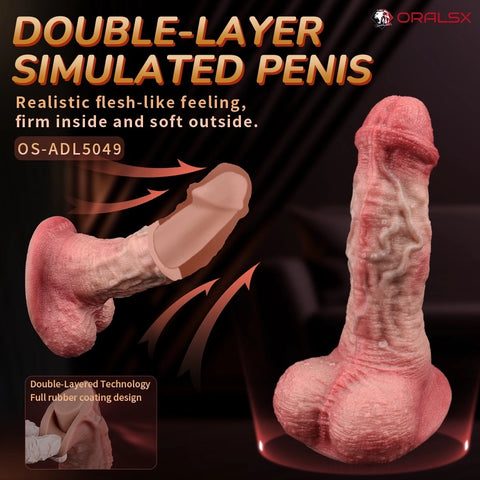 D417(0.8 LBS丨6.89'') Realistic Silicone Dildo with Veined Texture and Suction Cup Base
