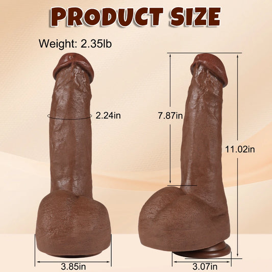 D051- (11.02'') Black Male Torso TPR Dildo Shemale Ultra-realistic, With Suction Cup Base【In Stock】| Xingse