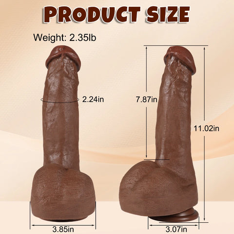 D051- (11.02'') Black Male Torso TPR Dildo Shemale Ultra-realistic, With Suction Cup Base【In Stock】| Xingse