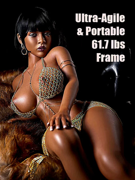 F5526- 150cm(4.9ft)/28kg D Cup S13 Black Real Life Silicone Celebrity Sex Doll rihanna丨Rosretty Doll