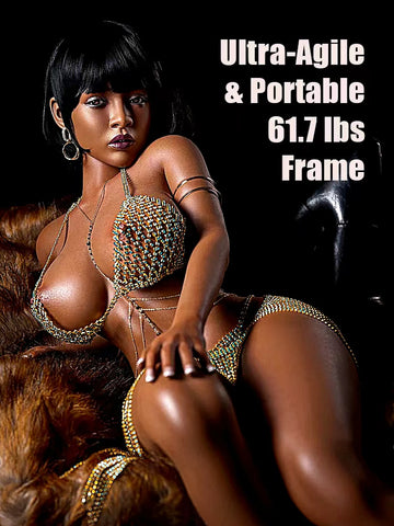 F5526- 150cm(4.9ft)/28kg D Cup S13 Black Real Life Silicone Celebrity Sex Doll rihanna丨Rosretty Doll