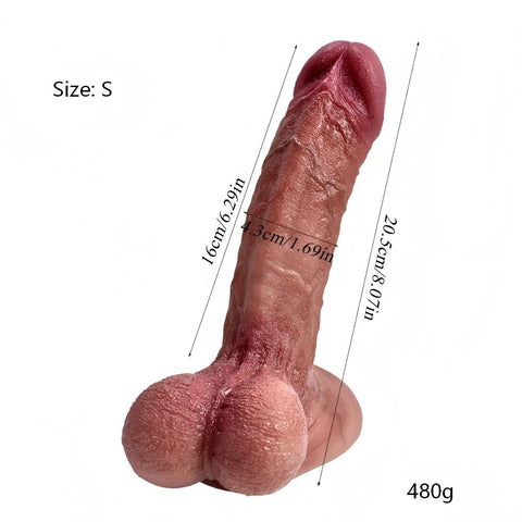 D410(1- 1.8 LBS丨8''-9.6'') Realistic Silicone Dildo with Veined Texture and Suction Cup Base