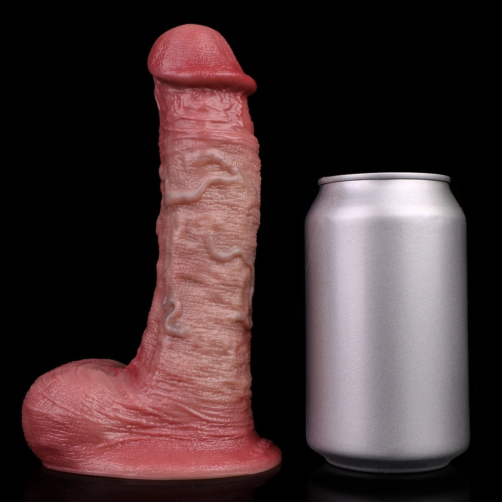 D416(0.8 LBS丨7.2'') Realistic Silicone Dildo with Veined Texture and Suction Cup Base