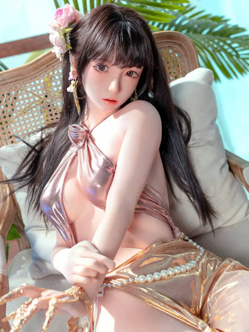 F9408-159cm(5.3ft)-31.5kg 2.2cf B Cup ROS Silicone Asian Flat Chest Sex Doll【ChunMoMo】｜AITIA Doll