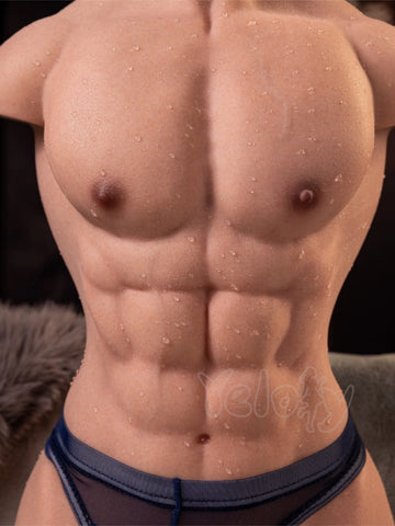 T728-26.5lbs Silicone Male Sex Dolls Torso with 6.7" Posable Dildo & M16 Head Connector | Yeloly