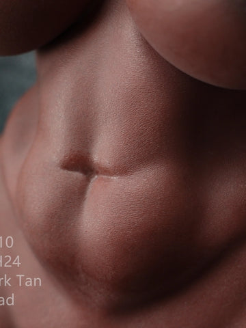 T1080-80cm/2ft6"-60.07lbs D Cup Realistic Black Silicone Sex Doll Torso With ROS Head Imani｜Jigglyjoy