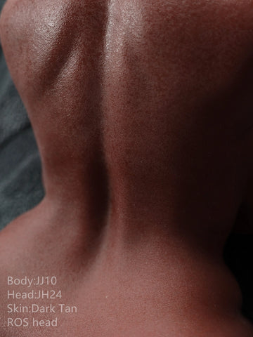 T1080-80cm/2ft6"-60.07lbs D Cup Realistic Black Silicone Sex Doll Torso With ROS Head Imani｜Jigglyjoy