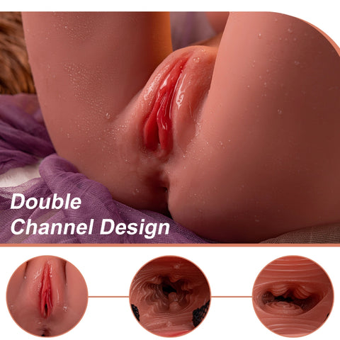 T407-25.35lb/63cm-Black Big Boobs Round Ass Realistic Curves Sex Doll Torso