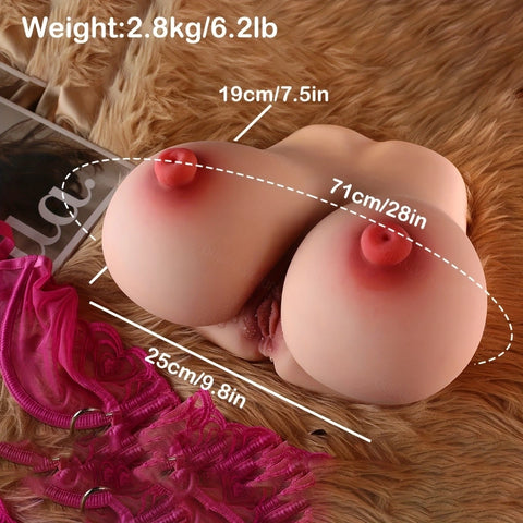 B69-(6.2lb) Big Breast  & Vagina Sex Tool Soft Gel-Boobs Torso In Stock EU
