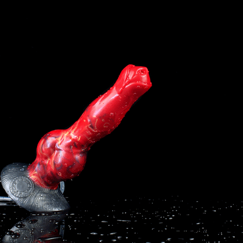 D406(0.7LBS丨8.3'') Fantasy  Ejaculation Dog Dildo Silicone Knot Dildo