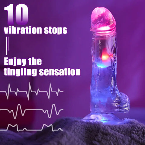 D060- (8.26'') 0.4kg Luminous Vibrating Dildo【In Stock】| MRL