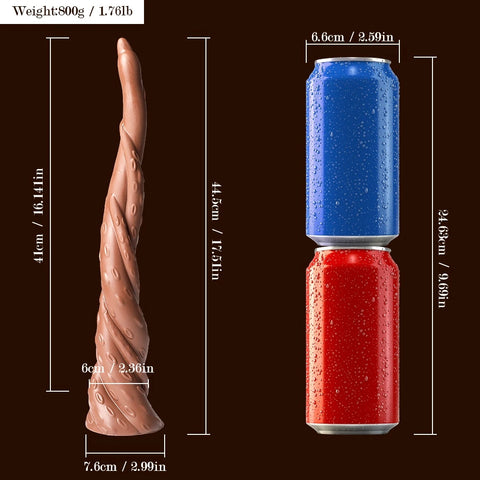 D052- (17.5'') Black Male Torso TPR Dildo Shemale Hentai Monster Tentacles【In Stock】| Xingse