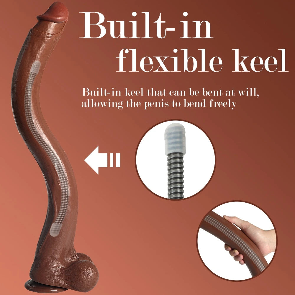 D057- (19.69'') 1.76kg Male Torso TPR Dildo Shemale Penis Smooth【In Stock】| Xingse