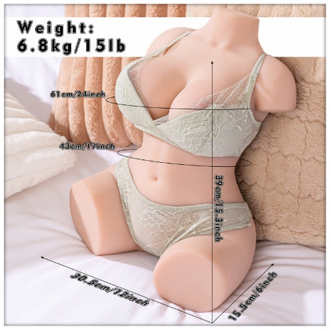 T711V-(15lb)Lightweight Vibrating & Sucking Sex Doll Torso