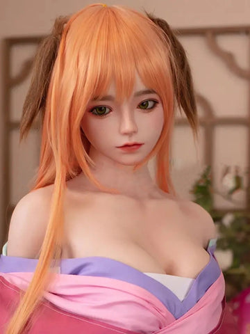 F5104-150cm/4ft9 D Cup Yui Asian Orange Hair Sexy Silicone Sex Doll｜JX Doll