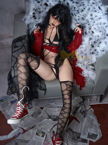 F6146-161cm(5ft3)-29kg A Cup Sex Dolls Flat Chested with Silicone Head - Irontech Doll