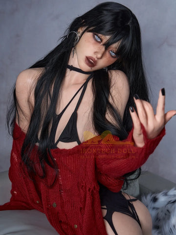 F6146-161cm(5ft3)-29kg A Cup Sex Dolls Flat Chested with Silicone Head - Irontech Doll