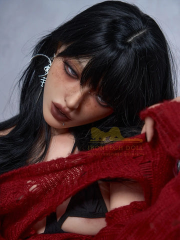 F6146-161cm(5ft3)-29kg A Cup Sex Dolls Flat Chested with Silicone Head - Irontech Doll