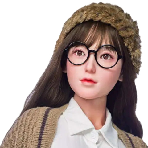 H936 ראש בובת מין-סיליקון- משקפיים חמודים【ראש בובת איירוןטק】 