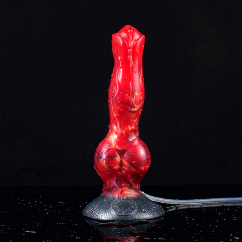 D406(0.7LBS丨8.3'') Fantasy  Ejaculation Dog Dildo Silicone Knot Dildo