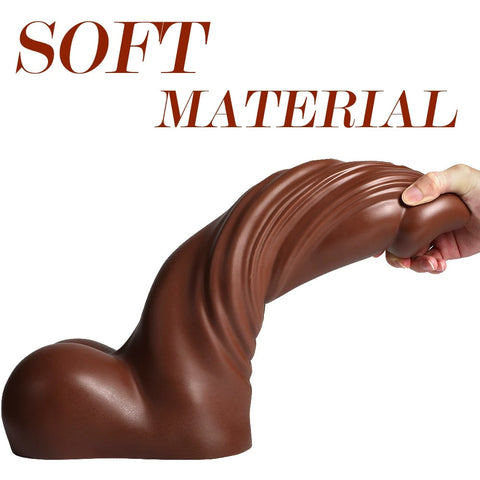 D053- (9.69'') Black Male Torso TPR Dildo Shemale Hentai Monster Tentacles【In Stock】| Xingse