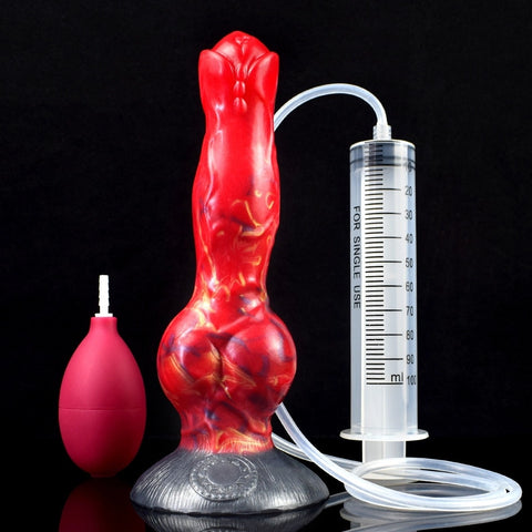 D406(0.7LBS丨8.3'') Fantasy  Ejaculation Dog Dildo Silicone Knot Dildo