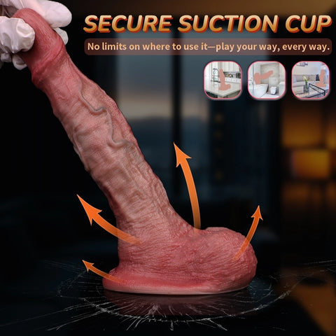 D417(0.8 LBS丨6.89'') Realistic Silicone Dildo with Veined Texture and Suction Cup Base
