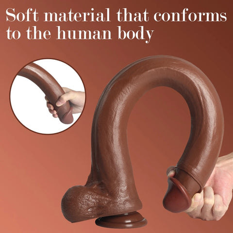 D057- (19.69'') 1.76kg Male Torso TPR Dildo Shemale Penis Smooth【In Stock】| Xingse