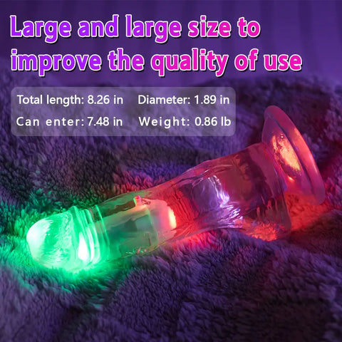 D060- (8.26'') 0.4kg Luminous Vibrating Dildo【In Stock】| MRL