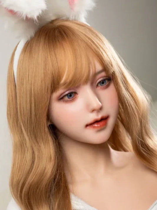 H147 Loli Europe Blonde Teen Silicone Sex Doll Head ｜Qita Doll head