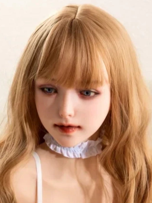 H147 Loli Europe Blonde Teen Silicone Sex Doll Head ｜Qita Doll head