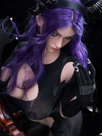 F8643—164cm/5ft4-38.75kg I Cup Silicone Huge Tits Sex Doll with Horns- Firefly Diary Max