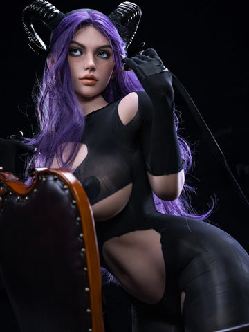F8643—164cm/5ft4-38.75kg I Cup Silicone Huge Tits Sex Doll with Horns- Firefly Diary Max