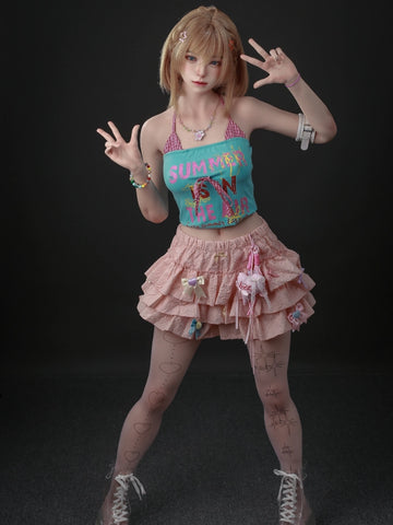 F7719—153cm/5ft24-35kg C Cup Full Silicone Realistic Lightweight Mini Sex Doll Bwanwan | Jiusheng Doll