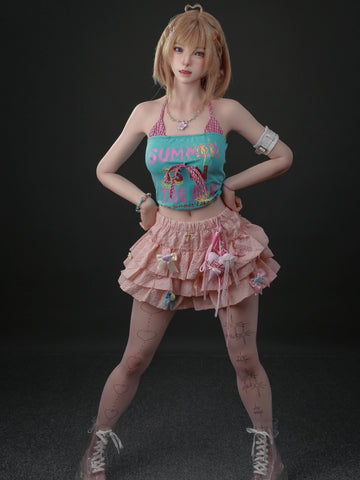 F7719—153cm/5ft24-35kg C Cup Full Silicone Realistic Lightweight Mini Sex Doll Bwanwan | Jiusheng Doll
