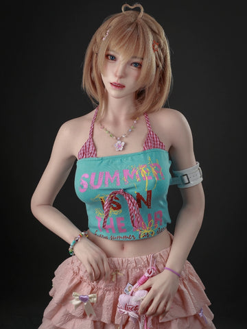 F7719—153cm/5ft24-35kg C Cup Full Silicone Realistic Lightweight Mini Sex Doll Bwanwan | Jiusheng Doll