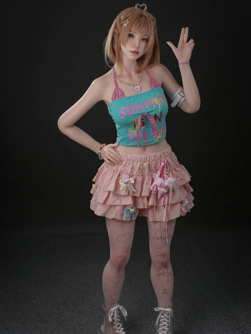 F7719—153cm/5ft24-35kg C Cup Full Silicone Realistic Lightweight Mini Sex Doll Bwanwan | Jiusheng Doll